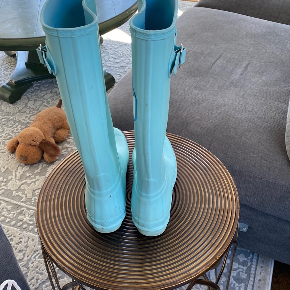 Hunter boots light blue